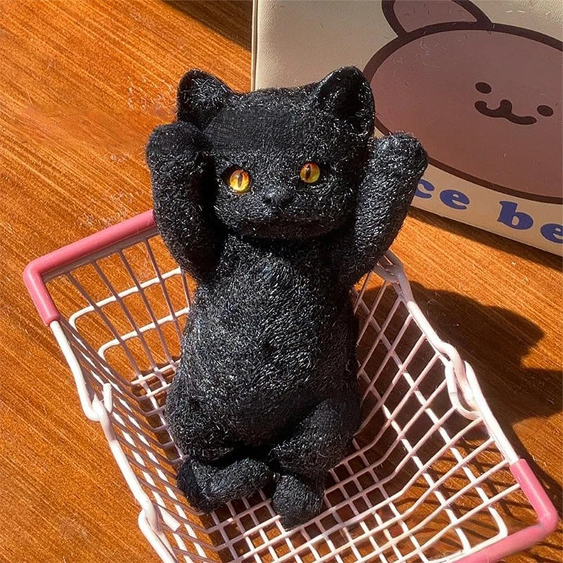 Schattige Jumbo Kitty Kat Taba Siliconen Pluche Speelgoed - Handgemaakte Squeeze Mochi voor Stressverlichting & Ontspanning - Perfect Cadeau voor Kattenliefhebbers!