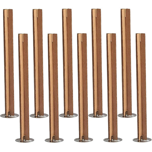 Cross Wooden Candle Wicks with Metal Clips Smokeless Wood Wick Cores for DIY Jar Candle Making