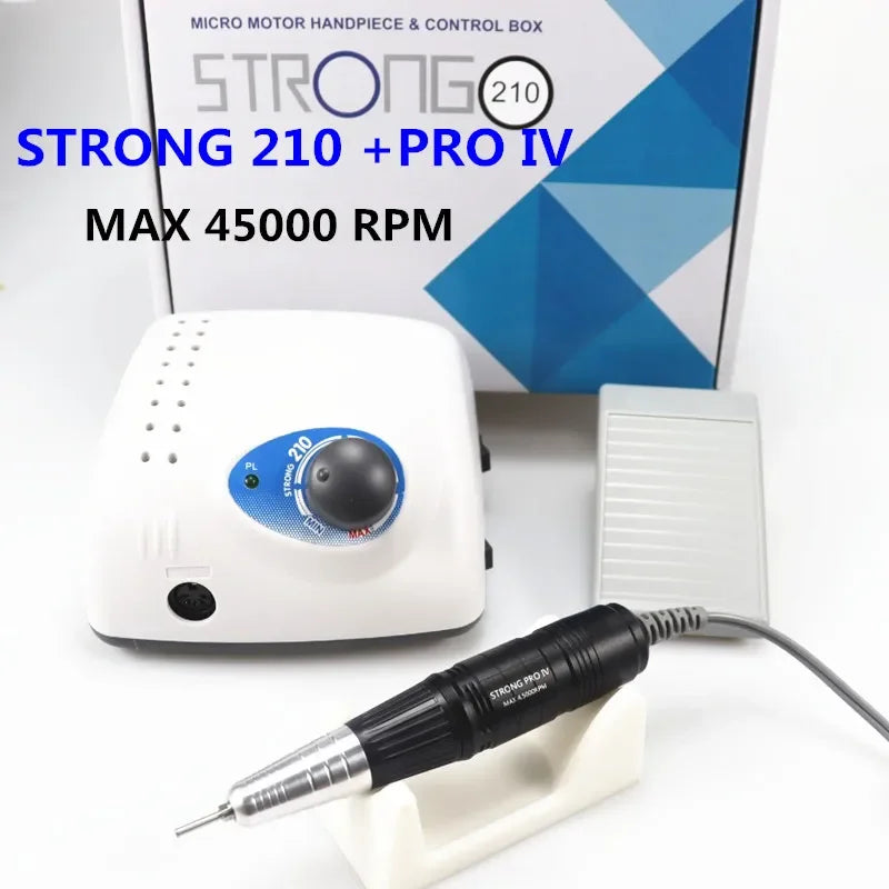 Krachtige 210 Pro IV Nagelboor - 65W, 45000 RPM Elektrische Snijders voor Professionele Manicure en Nagelpolijsten