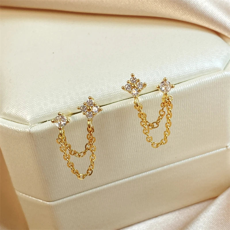 Chic Minimalistische Gouden Bloem Stud Oorbellen - Perfecte Ooraccessoires voor Vrouwen en Meisjes van ZAKOL