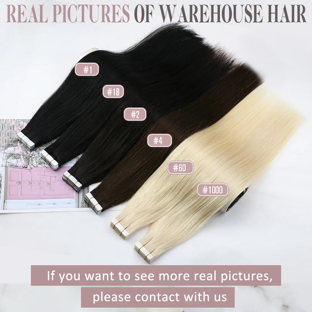 Luxe Ugeat Tape-In Haarextensions met Echt Braziliaans Remy Haar – Strak, Naadloze Huidband voor Prachtige Balayage Stijlen (20P/40P)