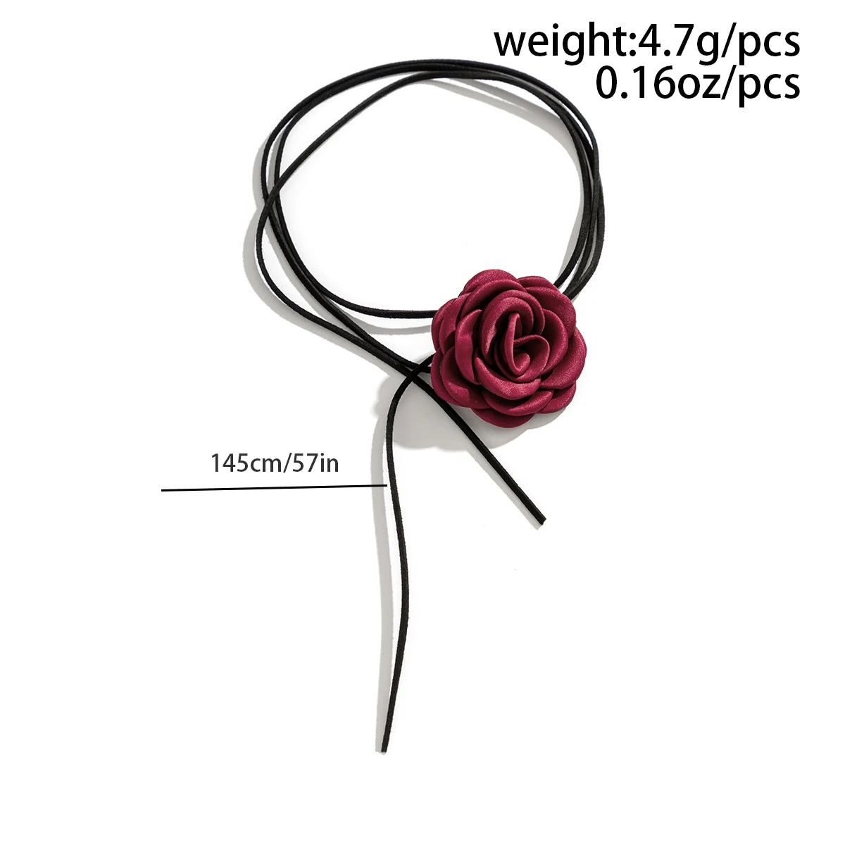 Betoverende Gothic Grote Rozen Sleutelbeen Ketting voor Vrouwen - Verstelbare Choker met een Vleugje Koreaanse Mode en Y2K Charme