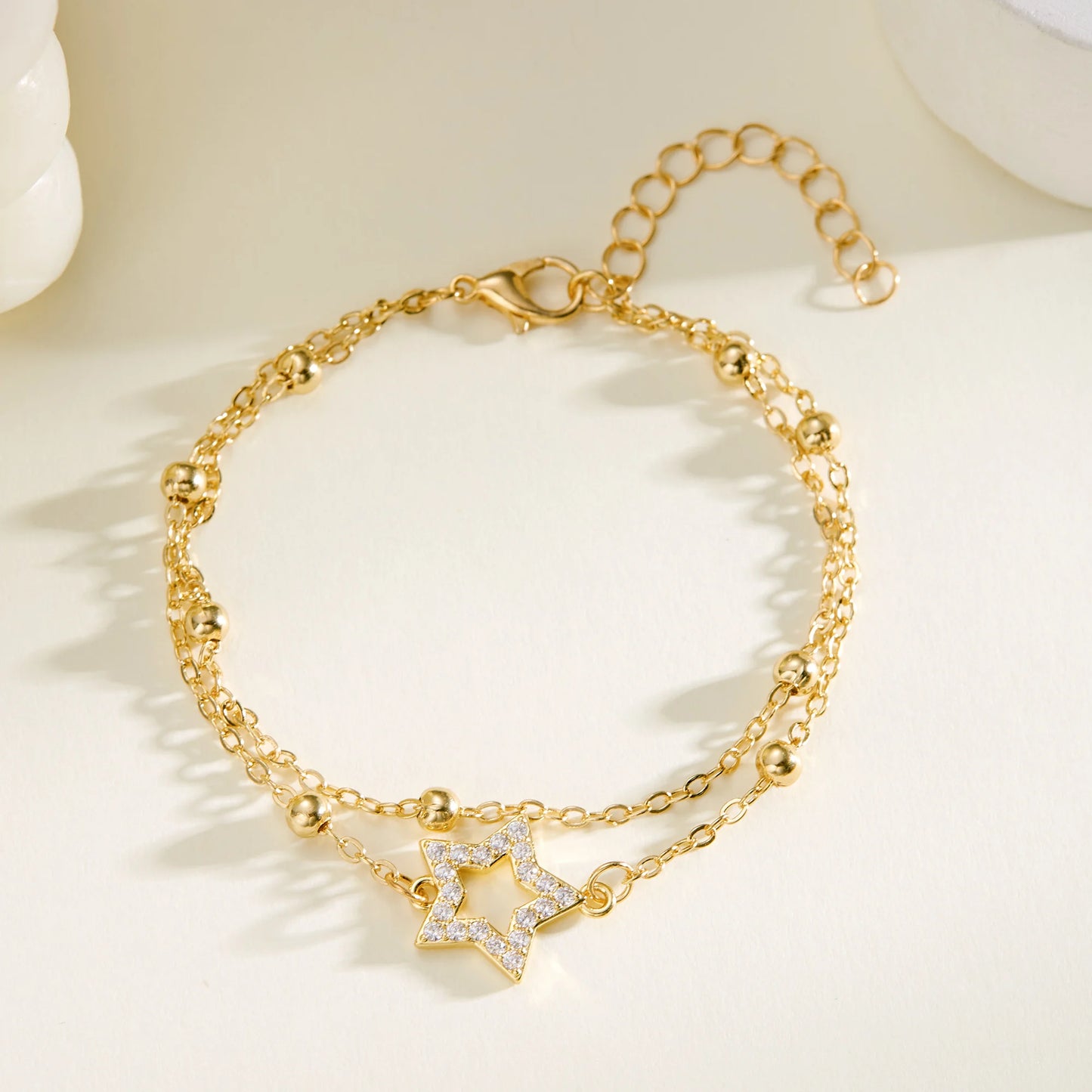 Charmante Kristallen Bloemenarmband voor Vrouwen - Y2K Zoete Meisjes' Maan Kersenbloesem Strik Zircon Luxe Sieraden Cadeau