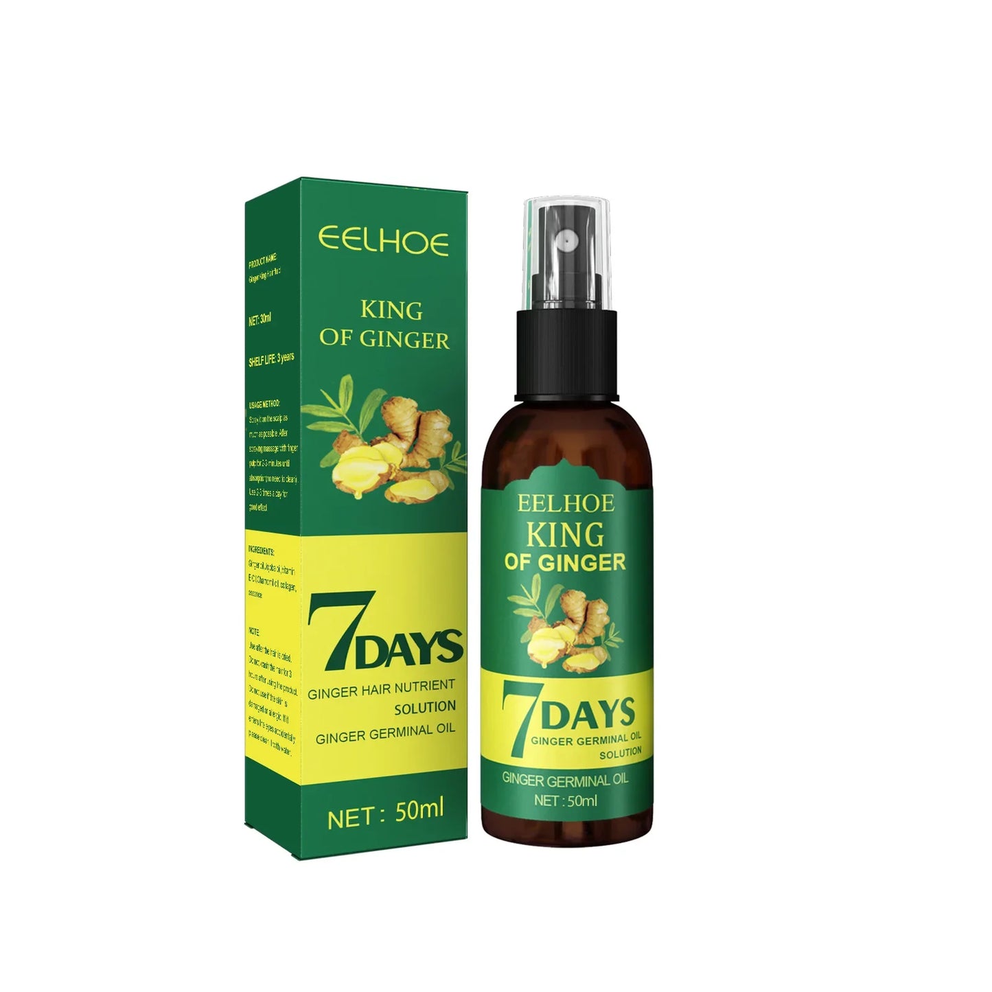 Revitaliseer je haar met Ginger Care Groei Essentie: Voedende Spray voor Hoofdmassage en Ultieme Haarherstel!