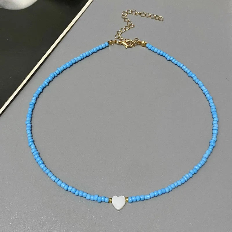 Vibrant Hart Ontwerp Zaadparel Choker Ketting voor Meisjes - Perfecte Lente/Zomer Accessoire, Ideaal voor Groothandel & Dropshipping!