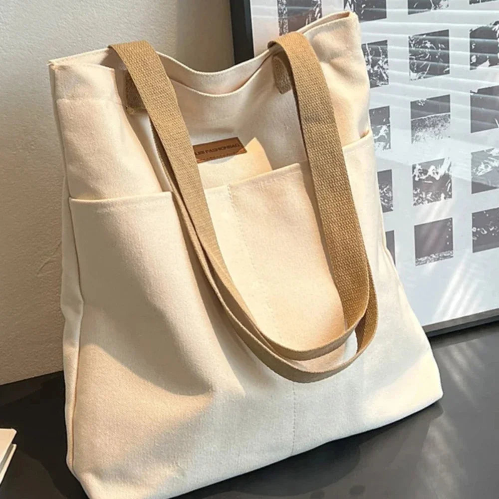 Stijlvolle Dames Canvas Tas - Ruime & Praktische Handtas voor Dagelijks Gebruik