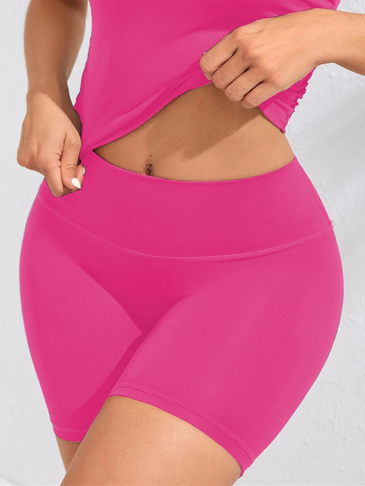 Stijlvolle Hoge Taille Sport Shorts voor Vrouwen - Sneldrogende Fitness Leggings voor Zomertrainingen en Actieve Avonturen!