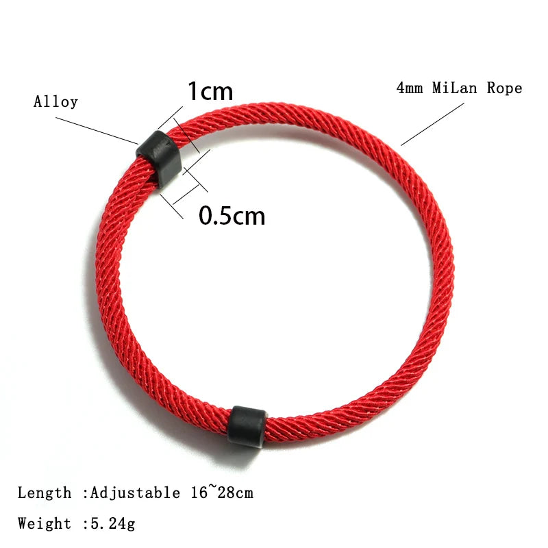 Stijlvolle Verstelbare Rode Draad Armband voor Stellen - Perfect voor Lovers, Minimalisten, Yoga- en Meditatie Enthousiastelingen