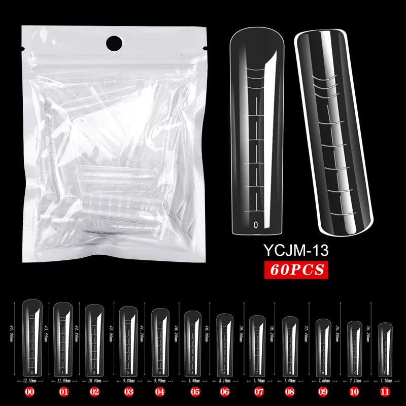 60 stuks Nagelverlengingsvormen voor Snelle UV Gel Polish Toepassing - Perfect voor Acrylnagels en Valse Nagelkunst met Dual System Manicure Accessoires!