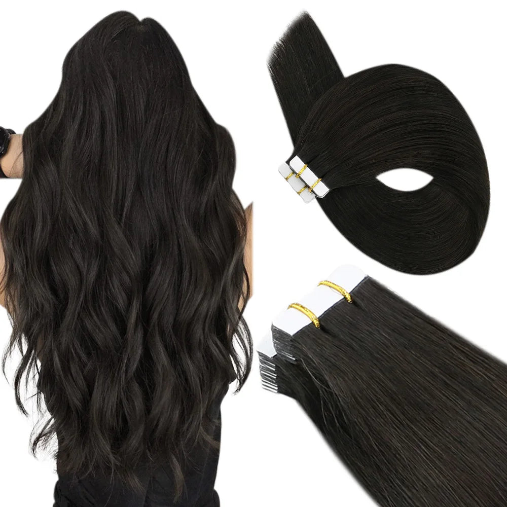Luxe Ugeat Tape-In Haarextensions met Echt Braziliaans Remy Haar – Strak, Naadloze Huidband voor Prachtige Balayage Stijlen (20P/40P)