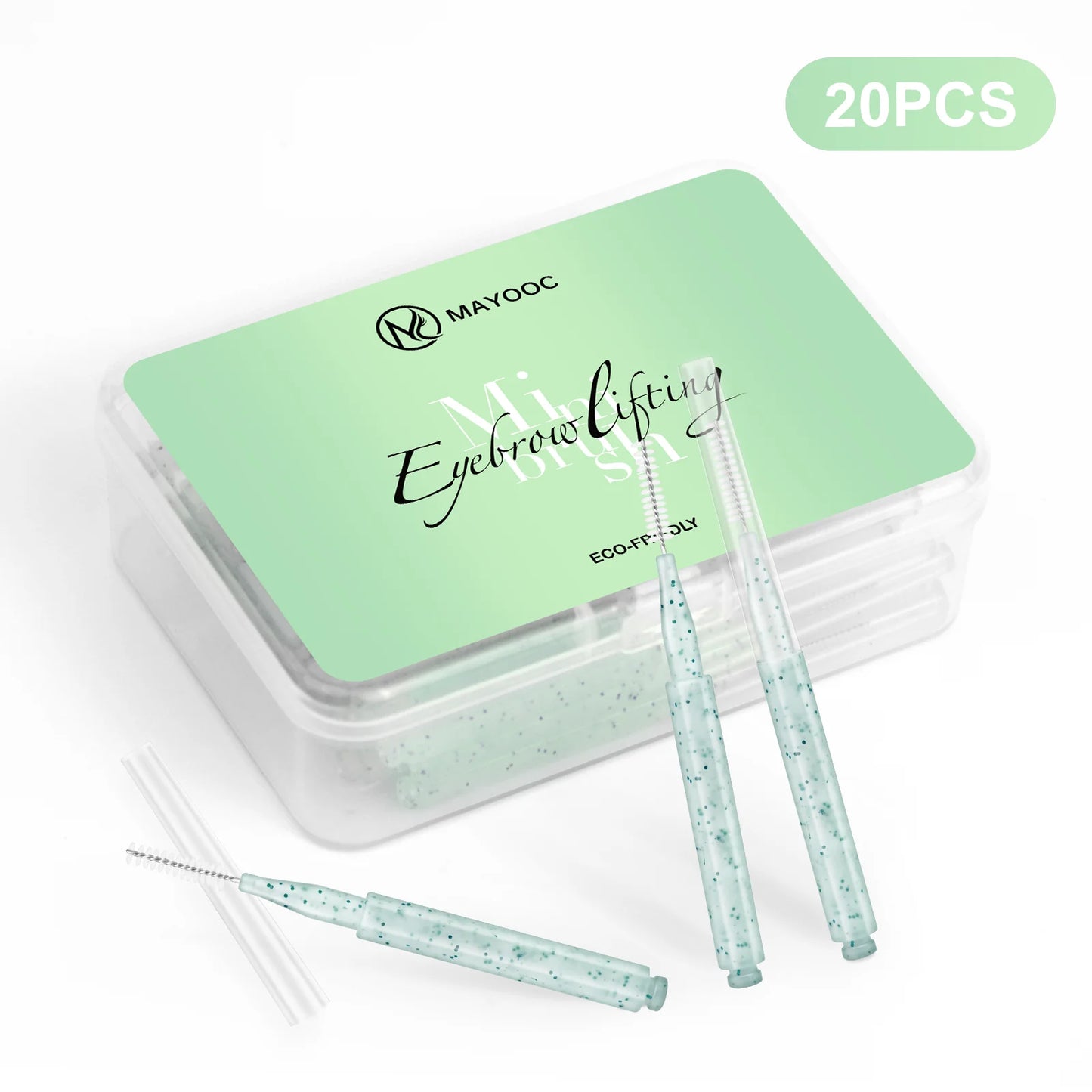 MAYOOC Mini Oogbrauwborstel Set – Wegwerp Oogbrowlifting & Permanent Borstels met Buigbare Microapplicators voor Perfecte Wimpertoepassing