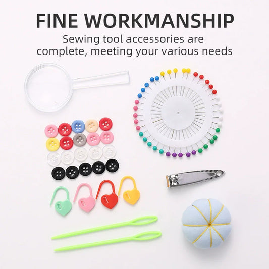 Kit de couture complet avec fils aiguilles ciseaux accessoires couture DIY maison voyage