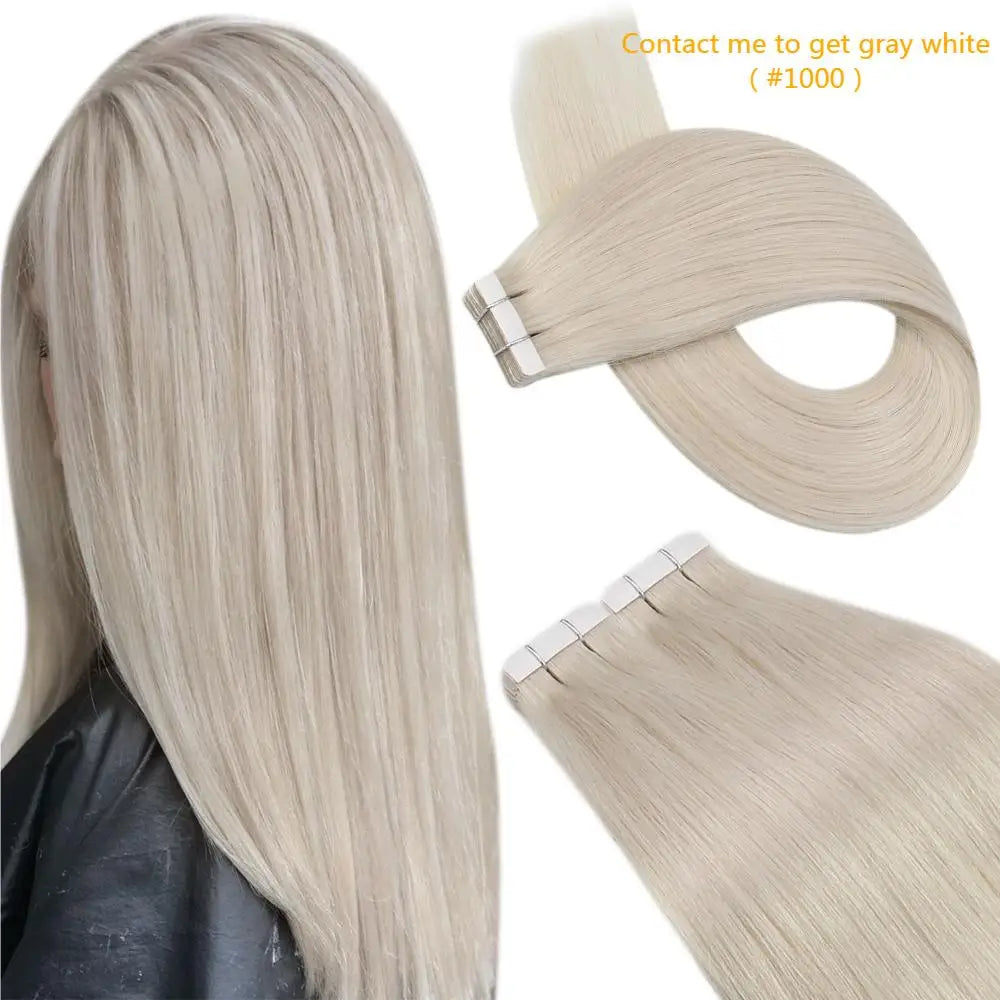 Luxe Ugeat Tape-In Haarextensions met Echt Braziliaans Remy Haar – Strak, Naadloze Huidband voor Prachtige Balayage Stijlen (20P/40P)