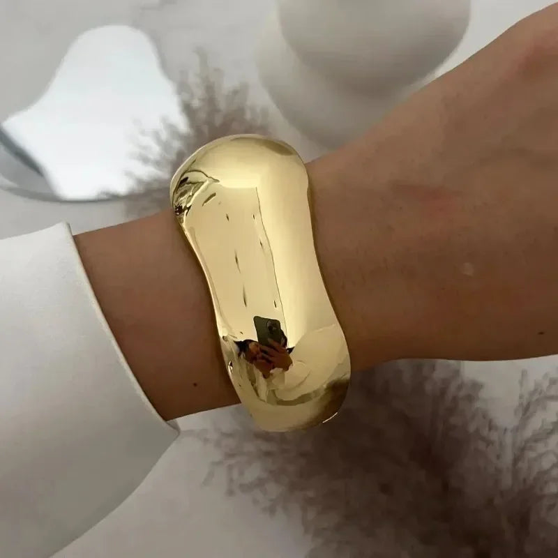 Luxe Brede Handboeien in Punk Goud en Zilver - Gedurfde Geometrische Metalen Statement Sieraden voor Vrouwen en Mannen
