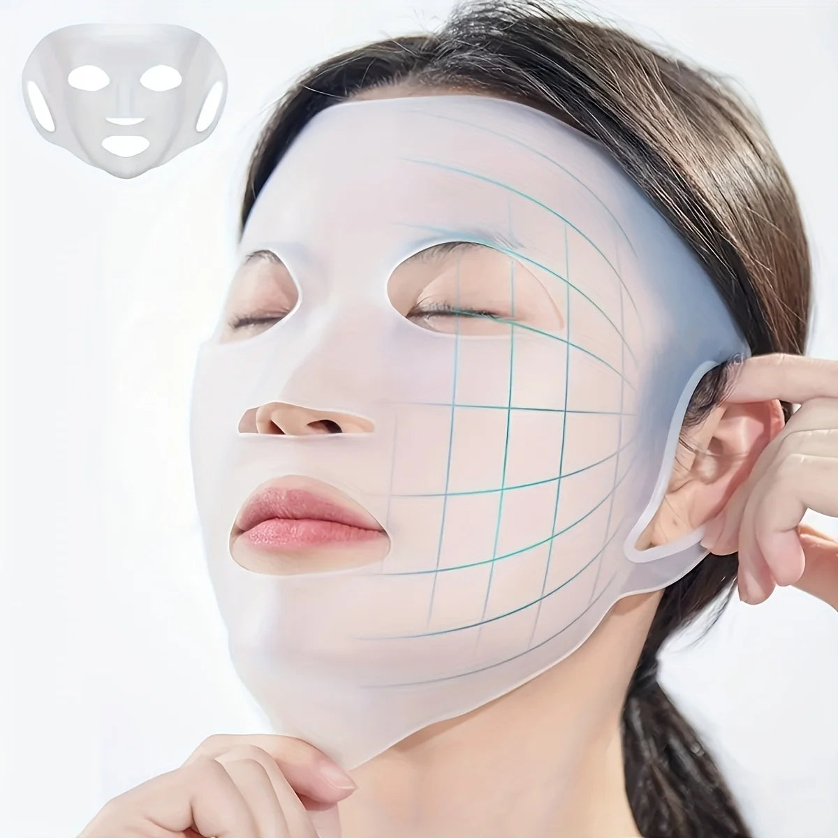Revitaliseer je huid met onze 3D siliconen masker cover - herbruikbaar oor-hangend hydraterend en verstrakend gezichtsverzorgingshulpmiddel!