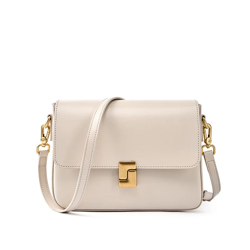 Stijlvolle Dames Echt Leren Schoudertas - Premium Rundslederen Crossbody Essentials