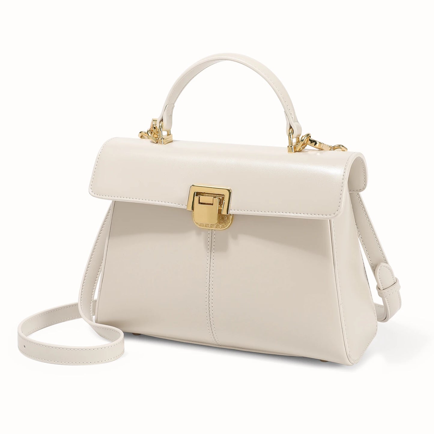 Chic & Veelzijdige ITAMOOD Echt Leren Handtas: Luxe Dames Schoudertas met Stylish Sjaal Detail