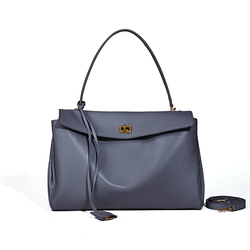 Elegante 2025 Luxe Rodeo Damestassen: Echte leren tote bags met chique gouden gespen voor lente en herfst