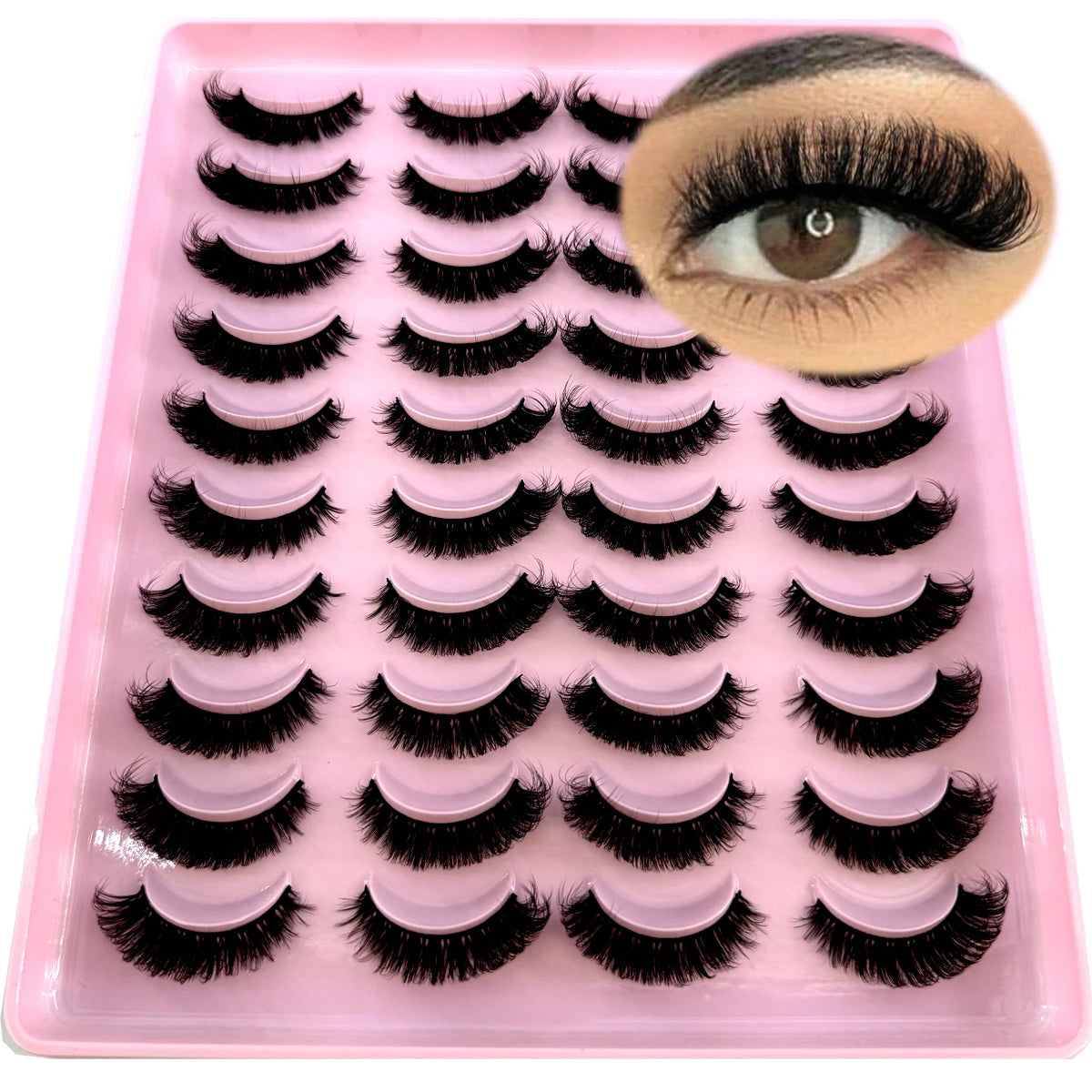 2023 Premium 20 Pairs Natuurlijke Lange 3D Minks Valse Wimpers Makeup Kit - Prachtig Gecontroleerde Mink Wimper Extensies voor Verbluffende Ogen!