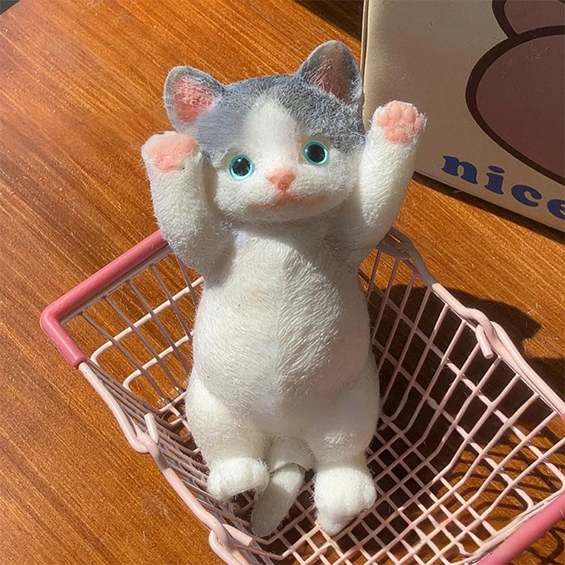 Schattige Jumbo Kitty Kat Taba Siliconen Pluche Speelgoed - Handgemaakte Squeeze Mochi voor Stressverlichting & Ontspanning - Perfect Cadeau voor Kattenliefhebbers!