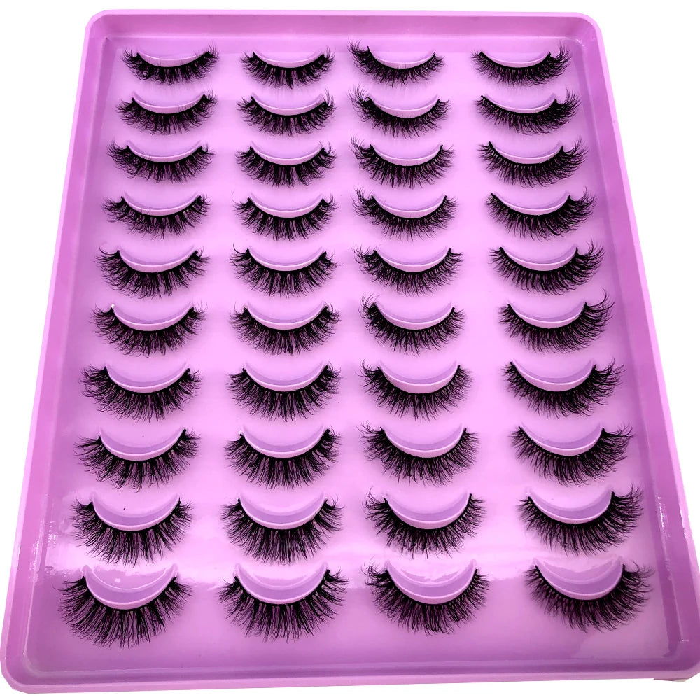 2023 Premium 20 Pairs Natuurlijke Lange 3D Minks Valse Wimpers Makeup Kit - Prachtig Gecontroleerde Mink Wimper Extensies voor Verbluffende Ogen!