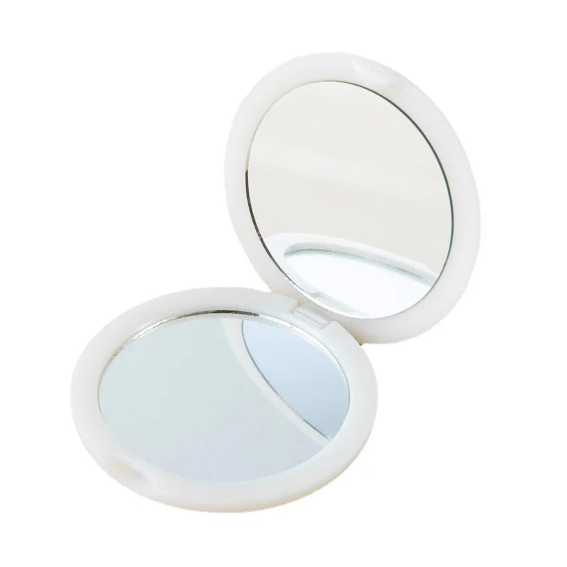 Compact Dubbelzijdige Handheld Make-up Spiegel - Vouwbare Ronde Reisessentieel voor Schoonheids- en Cosmetische Bijwerkingen