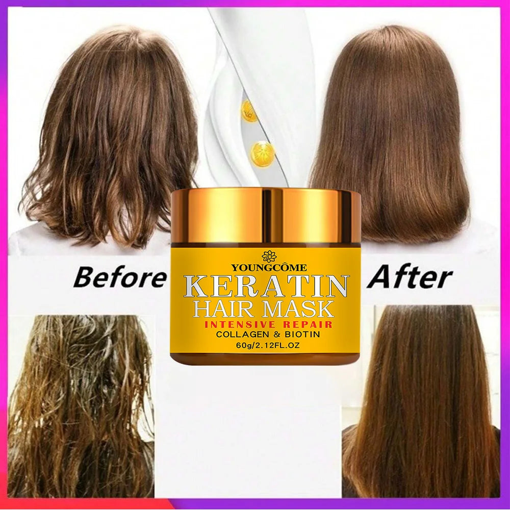 Revitaliseer je Haar: Voedende Biotine, Collageen & Keratine Reparatiemasker voor Droog, Beschadigd Haar