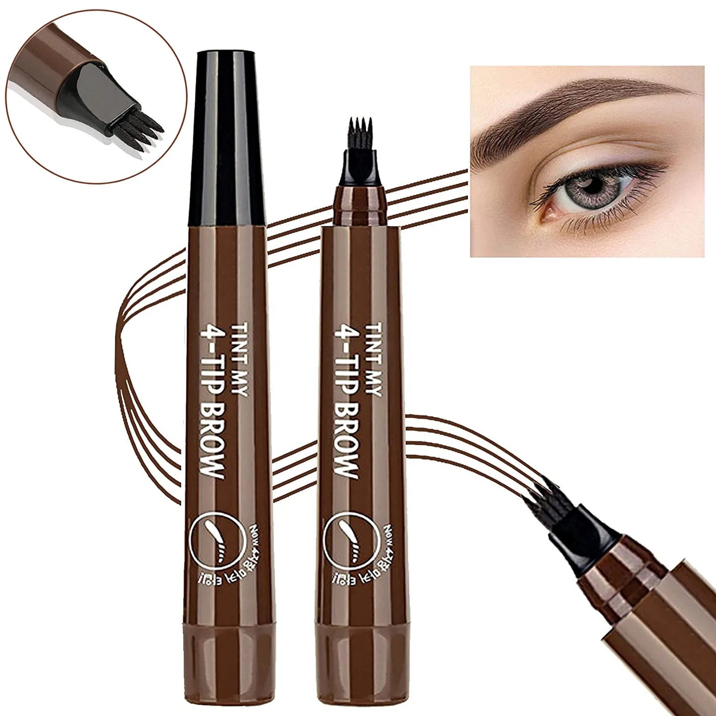 Levende 5-Kleur Microblading Oogpotlood - Waterdichte en Langdurige Vloeibare Oogpotlood met Precisie 4-Punt Tip