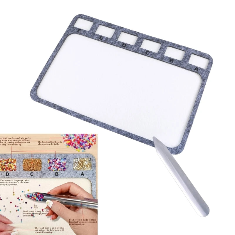 Perlenmatte Set 2 teilig Filz Perlenboard mit Alphabet für Schmuckherstellung DIY Bastelbedarf