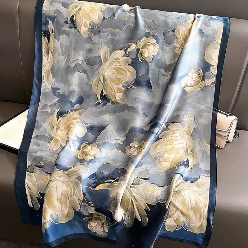 Luxueuze Lente Zijde Sjaal voor Vrouwen - Zachte en Glad Hoofdband Sjaal, Perfect voor Stranddagen (85x180cm)