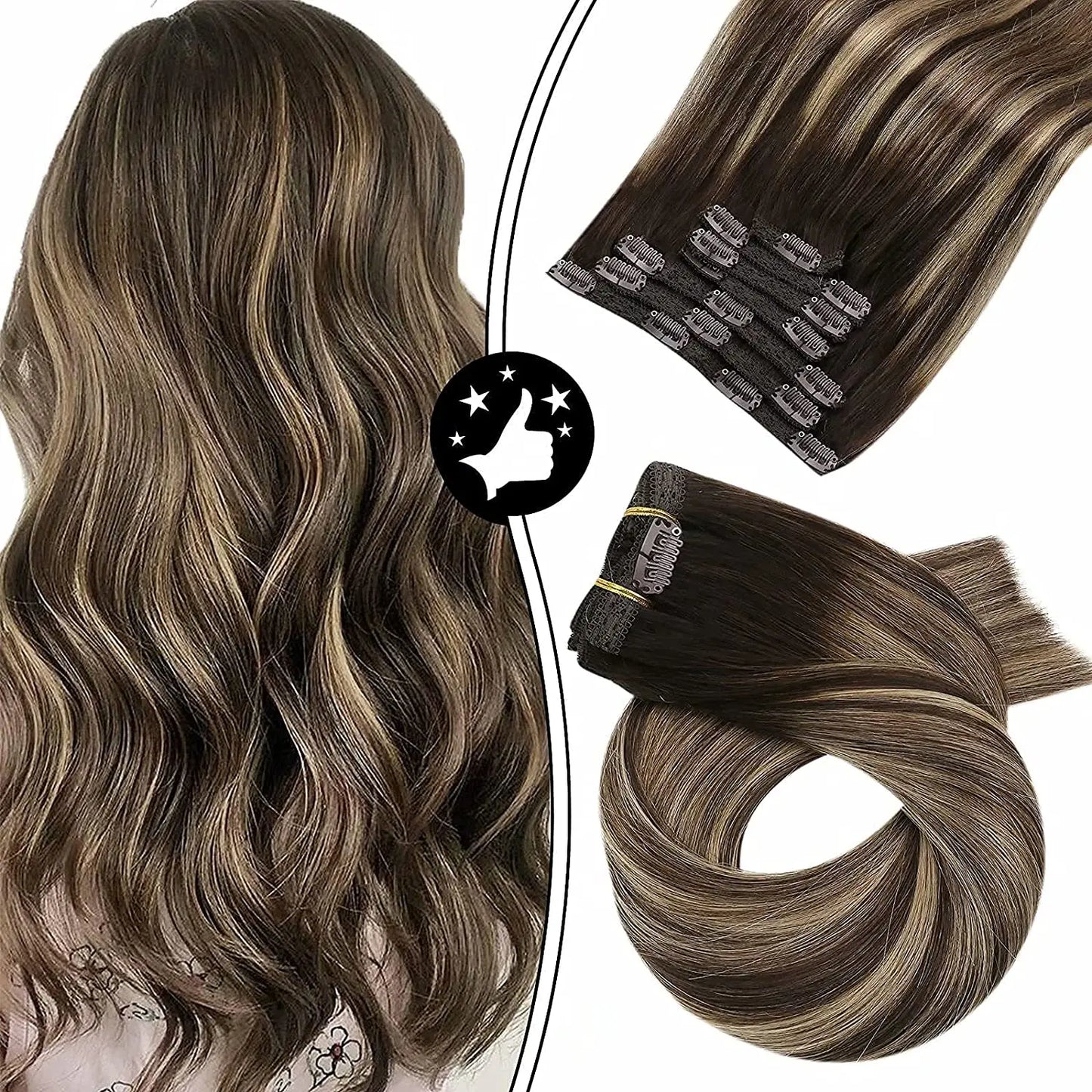 Transformeer je look met Moresoo Premium Clip-In Haarextensions - 100% Natuurlijke Remy Haar, Rechte Stijl, Verkrijgbaar in 5 en 7 Delige Sets!