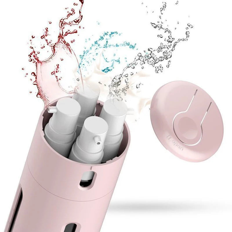 Ultieme 4-in-1 Reisdispenser: Veelzijdige Verdeelbottle voor Shampoo, Lotion, Douchegel en Zeep – Perfecte Lege Reisk containers!