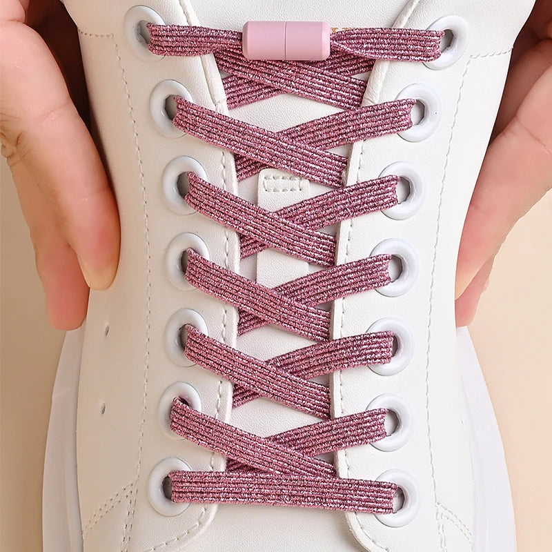 Kleurige Elastische Schoenveters zonder Knoop met Stijlvolle Gespen - Perfect voor Kinderen en Volwassenen!