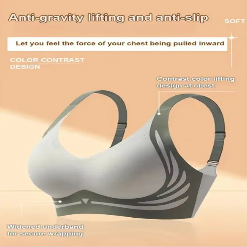 Ultimate Comfort Draadloze Push-Up Bh voor Vrouwen - Zachte Steun, Verstelbare Pasvorm, Anti-Zakken Naadloze Ontwerp voor een Verhoogde Look