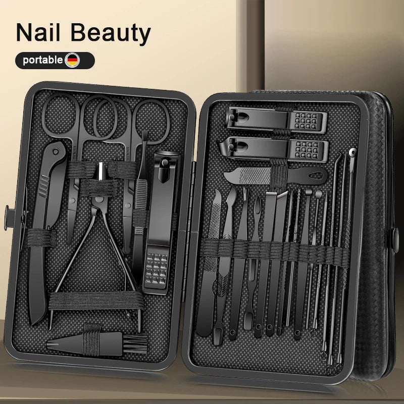 Deluxe Manicure & Pedicure Gereedschapsset - Roestvrijstalen Nagelknippers, Oorlepel & Schaar - 8 tot 24 Stukken voor Ultieme Schoonheidsverzorging Thuis