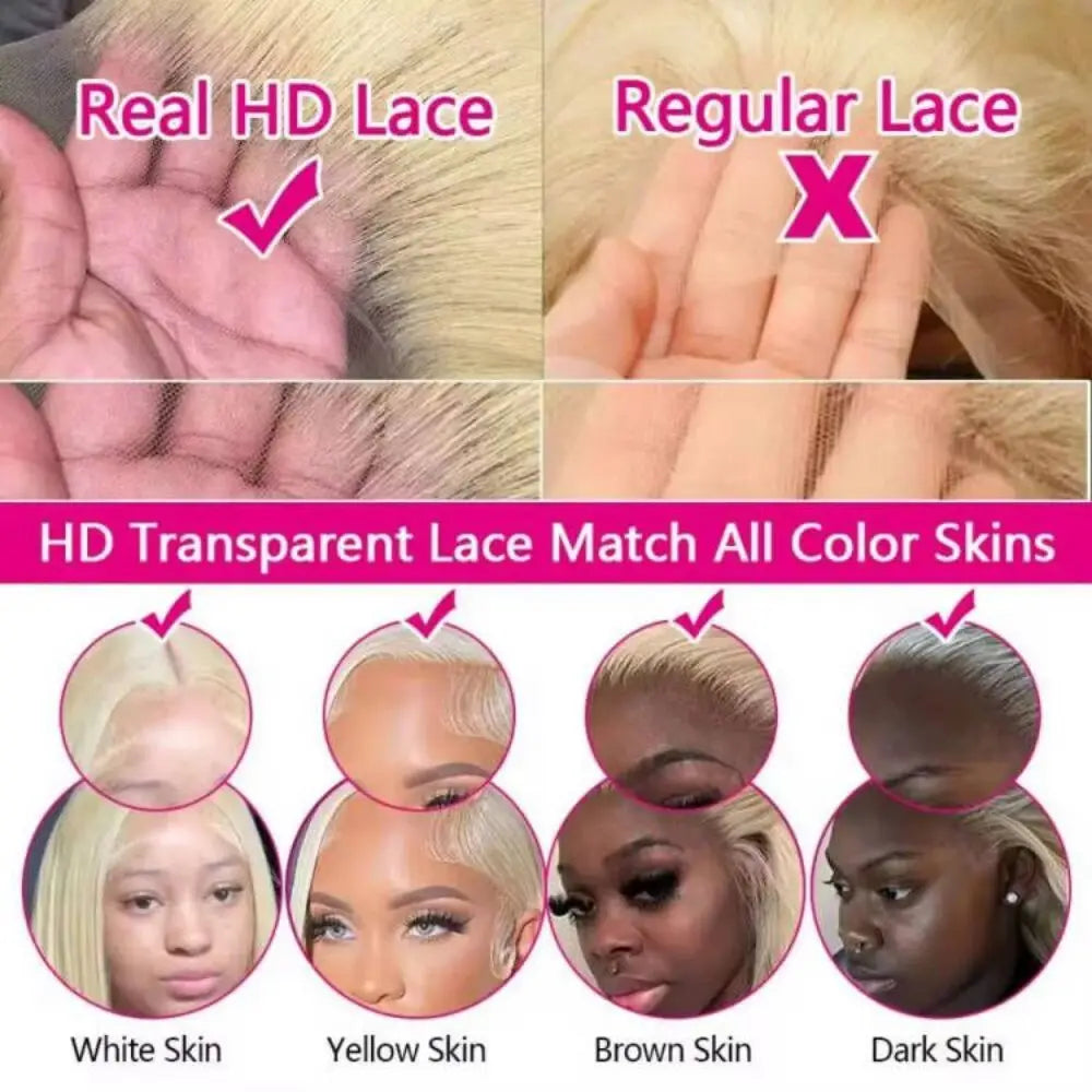 Verbluffende Blonde Body Wave Lace Front Wig – HD Transparante Lace 13x4/13x6, Voorgeplukte Mensenhaar 613 met Volle Front en 200% Dichtheid