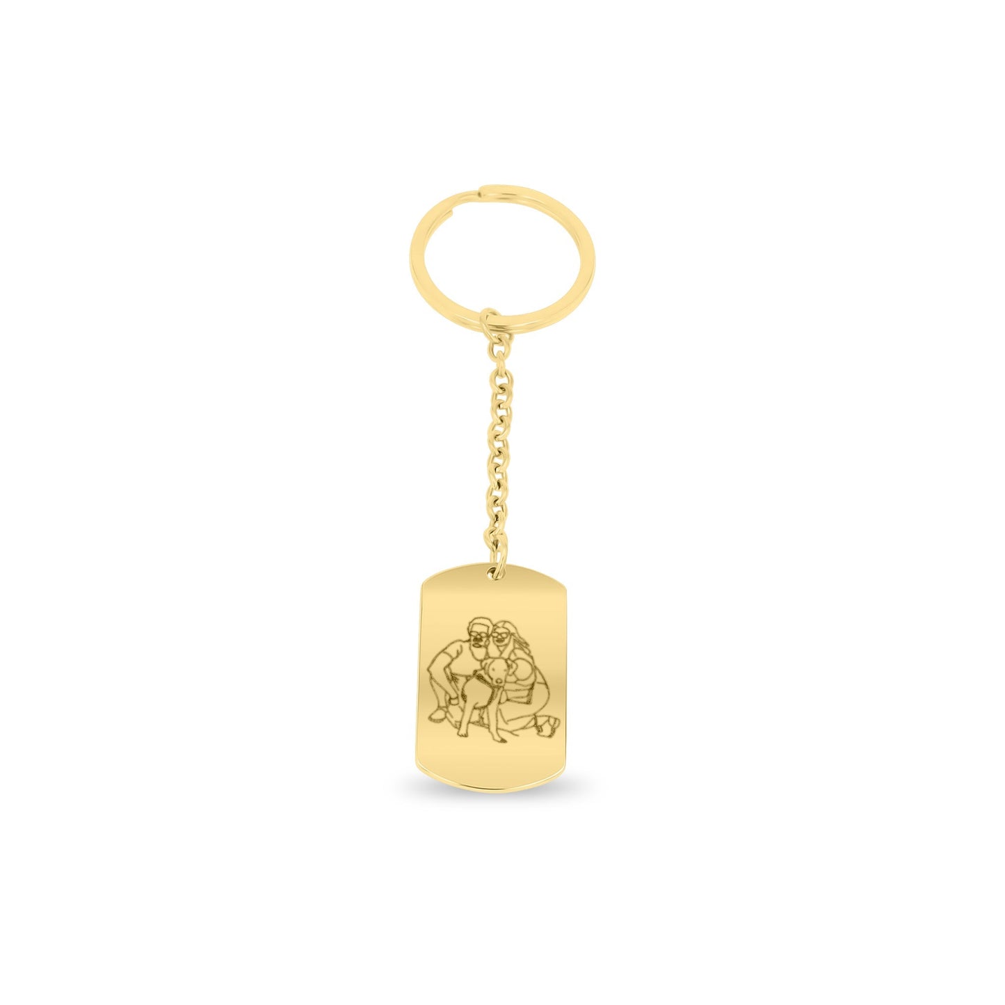 Elegante Lijn - Sleutelhanger met Unieke Lijntekening - Personaliseerbaar - RVS