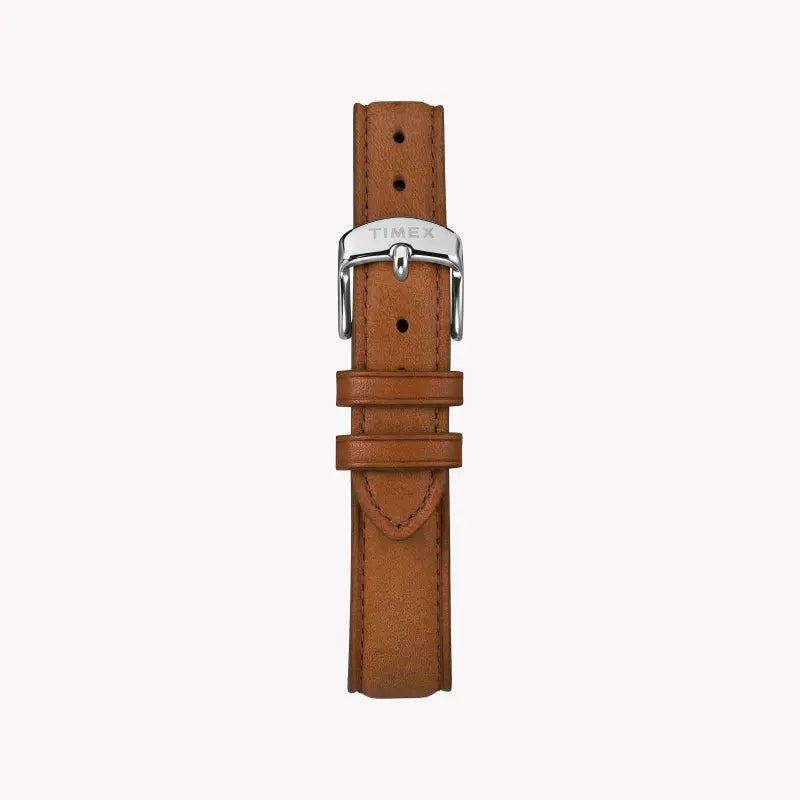 Timex Women's Brown Leather Watch, Silver Dial | TW2R89600-2