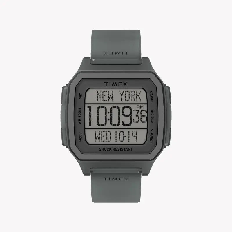 Timex Men's Gray Silicone Watch, Digital Dial | TW2U56400-0