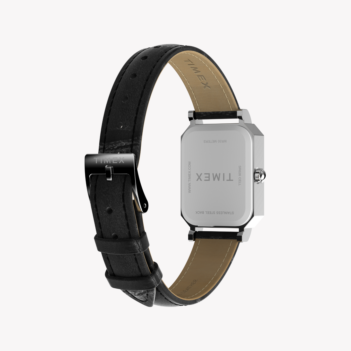 TIMEX Women's Silver/Black Leather Watch | TW2Y00800-2
