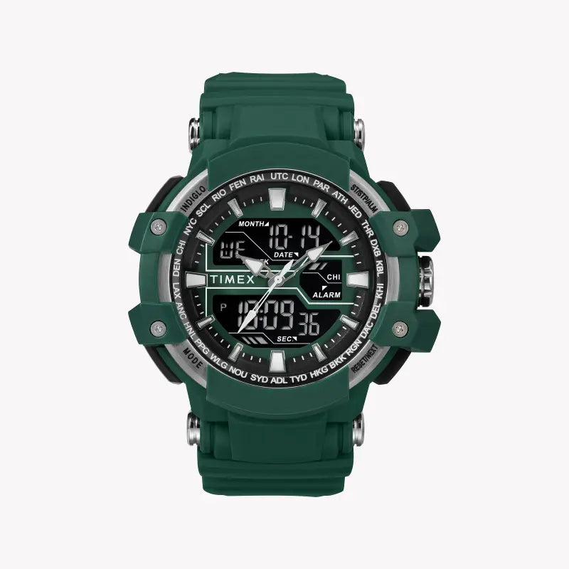 Timex Men's Green Resin Watch, Digital Dial | TW5M22800-0