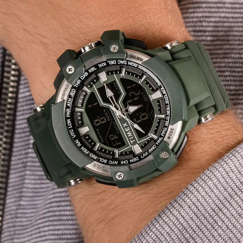 Timex Men's Green Resin Watch, Digital Dial | TW5M22800-3