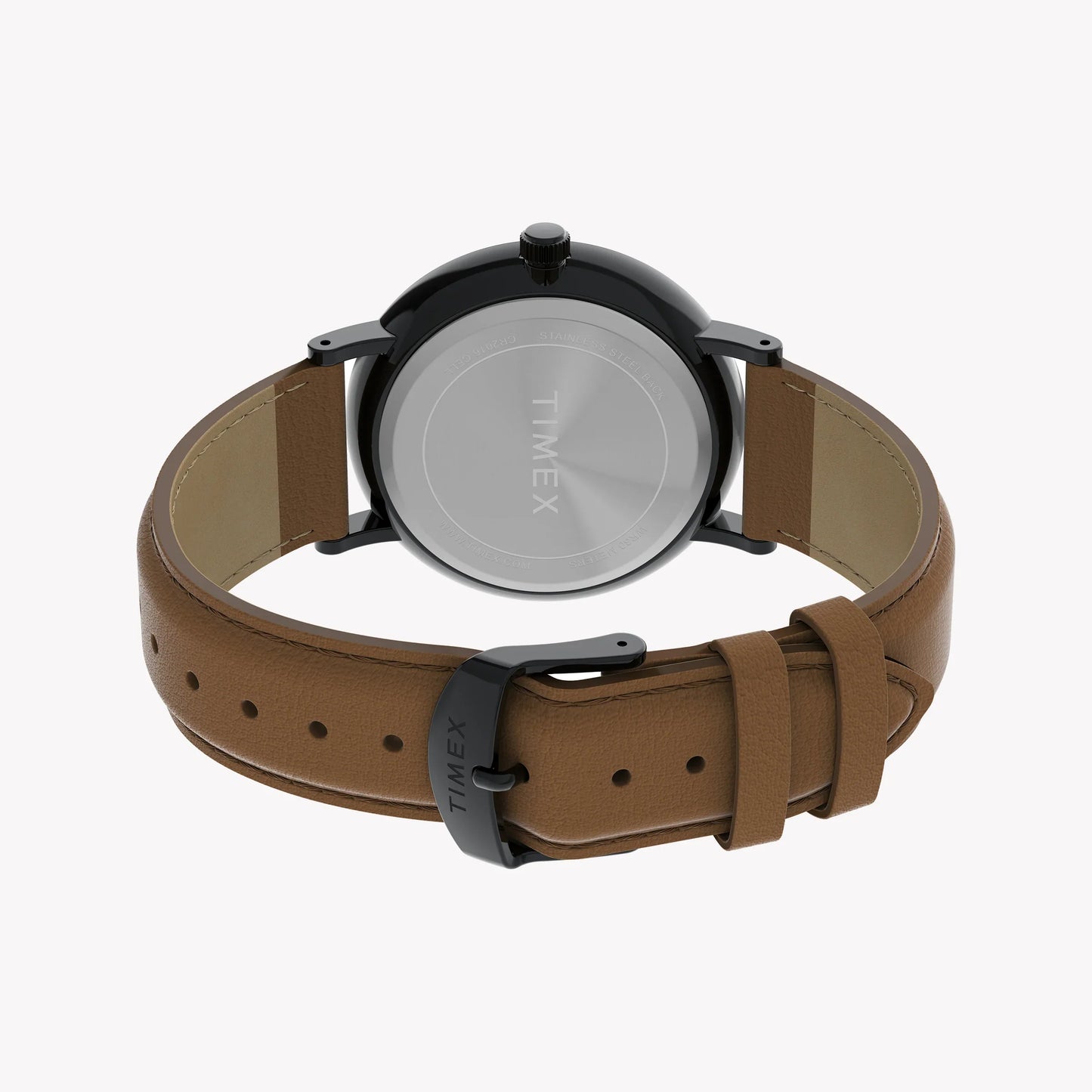 Timex Men's Black Case Watch, Tan Vegan Leather Strap | TW2V91400-2