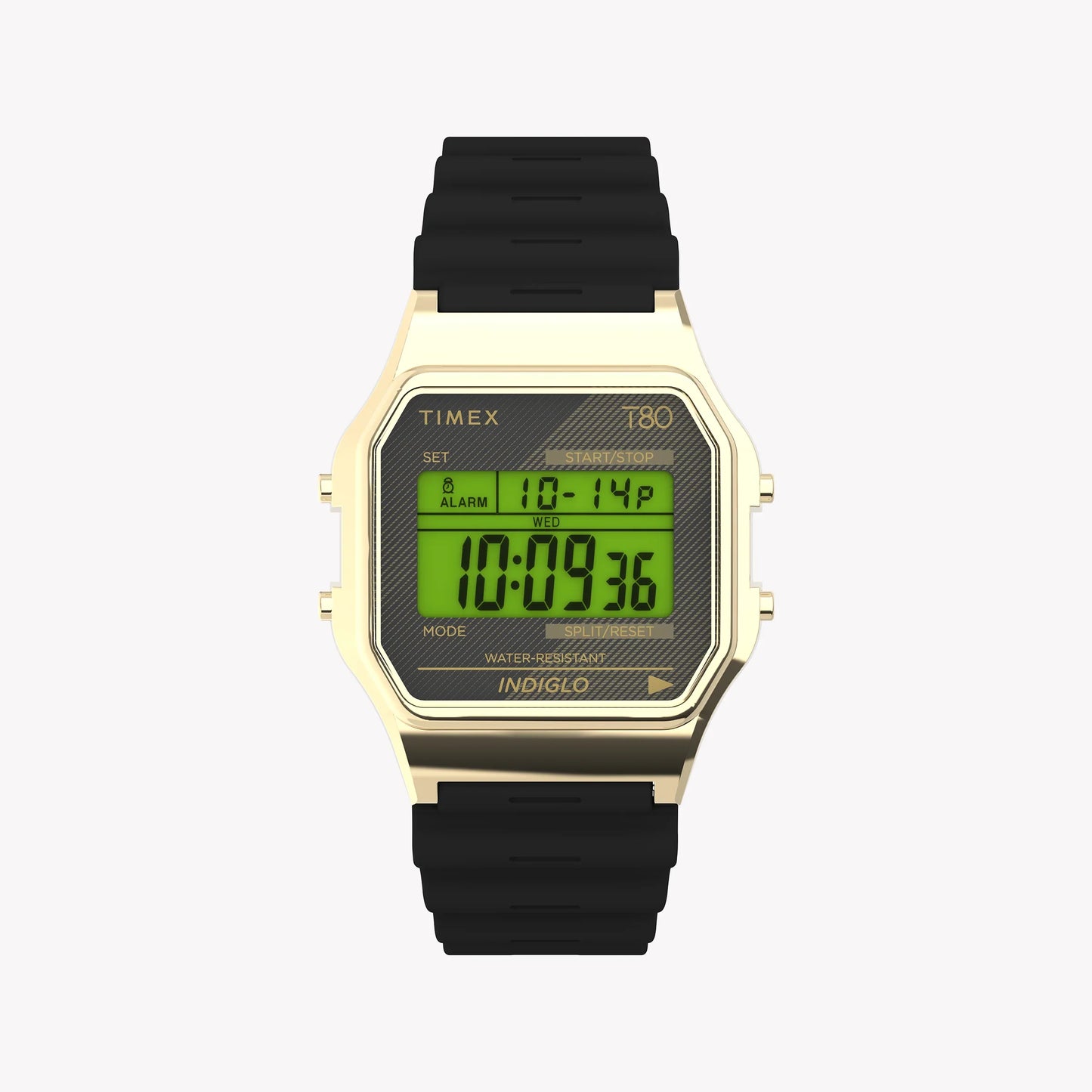 Timex Unisex Gold Tone Resin Strap, Black Lens | T80-0
