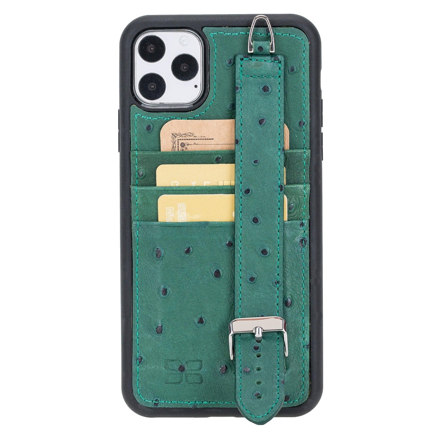 Flexible Leather Back Cover with Hand Strap for iPhone 11 Series-9