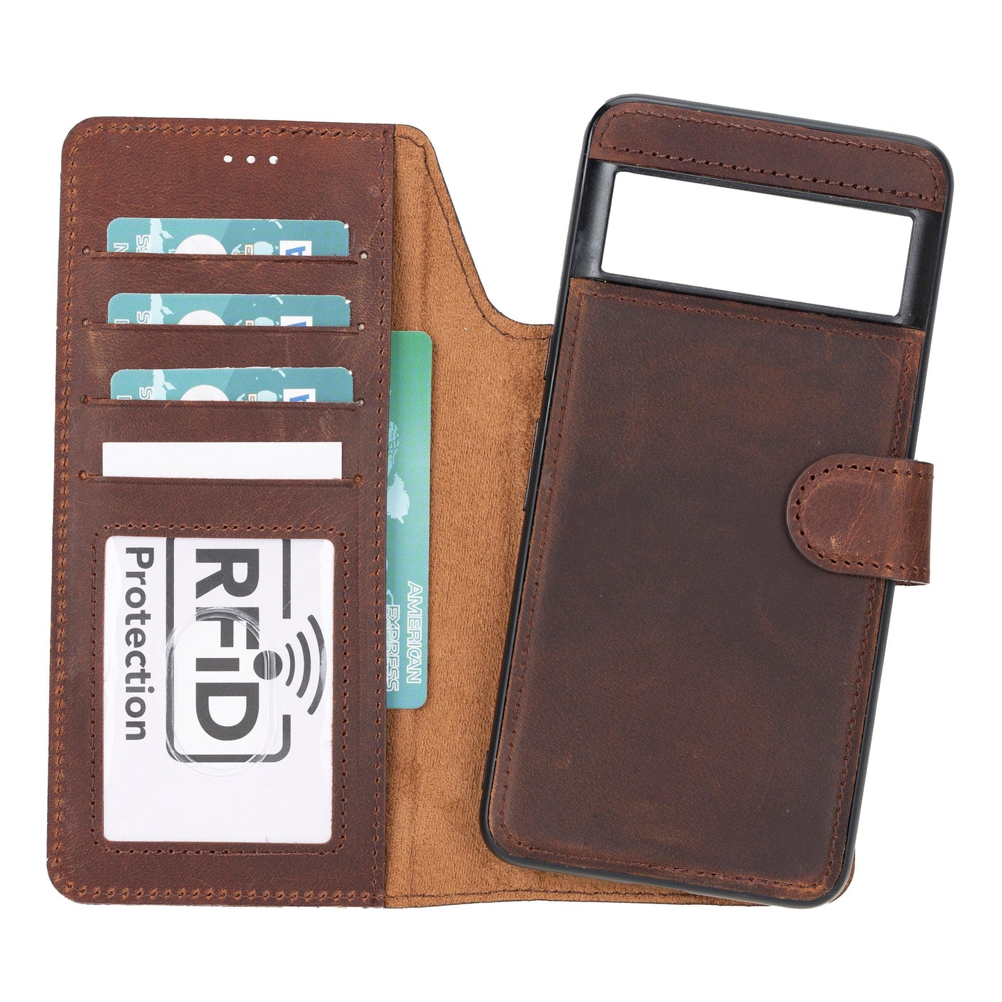 Magic Google Pixel 8 Series Detachable Genuine Leather Case / MW-0