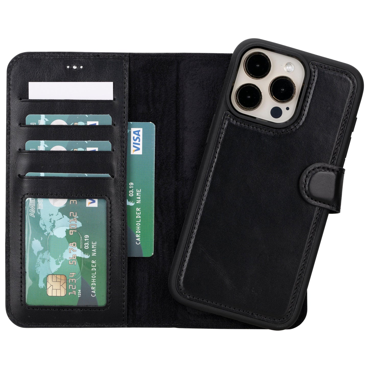 Magic iPhone 16 Pro Max Detachable Genuine Leather Case-5