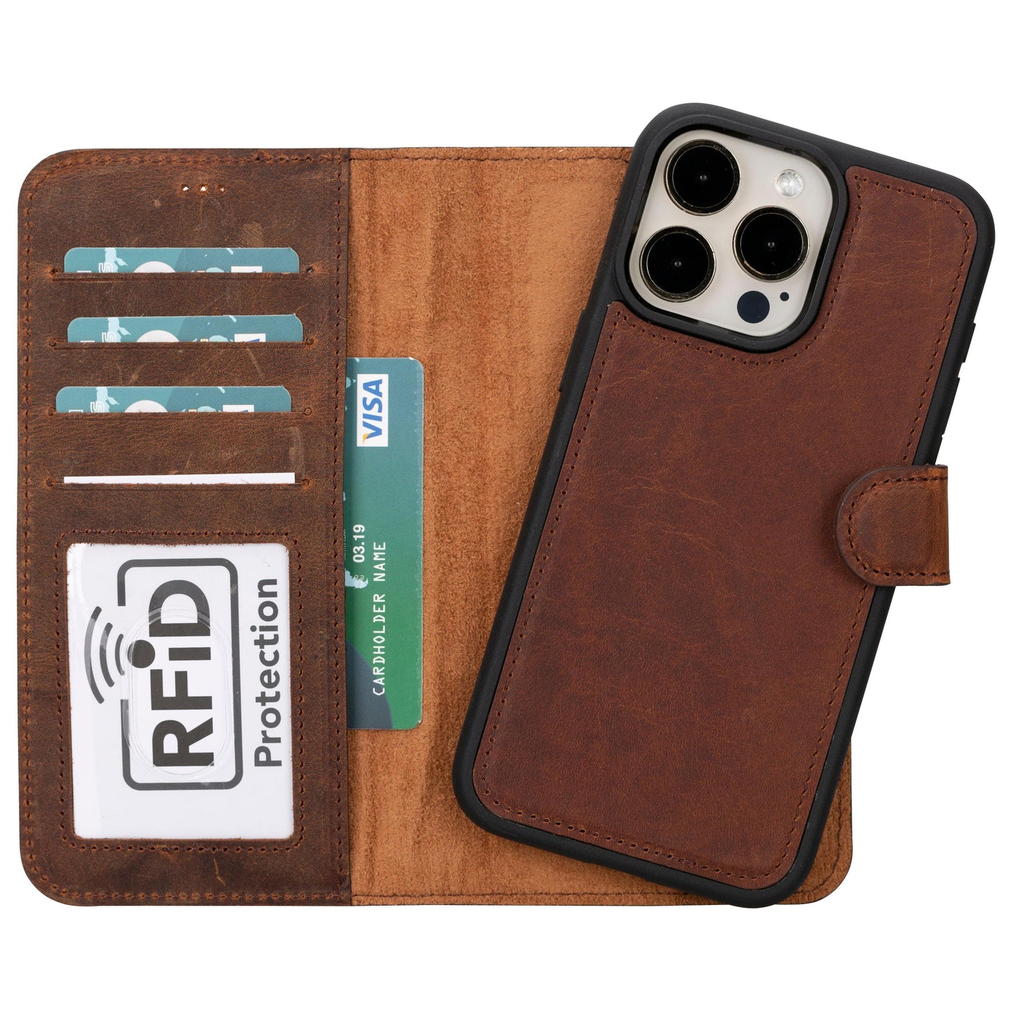 Magic iPhone 16 Pro Max Detachable Genuine Leather Case-1