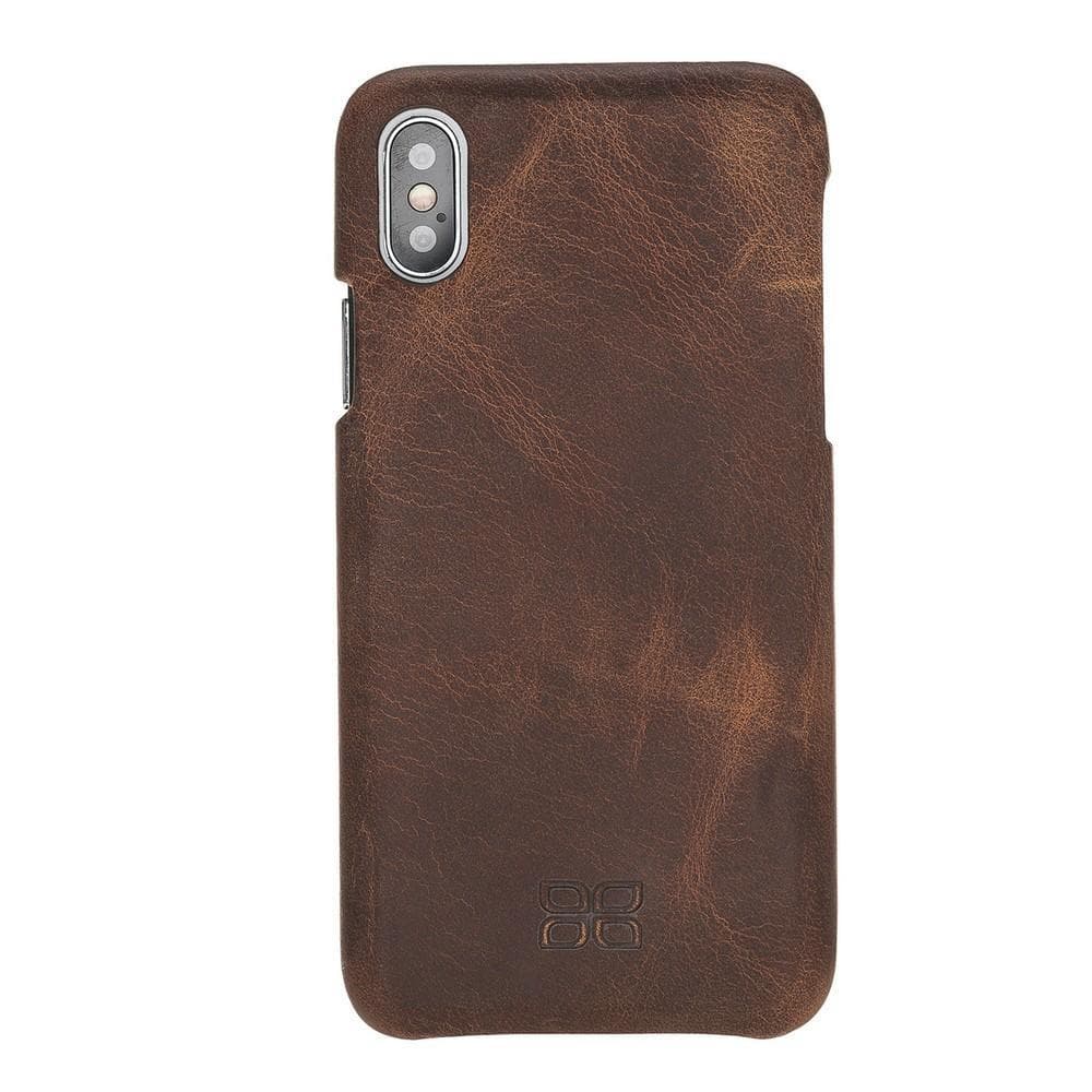 Full Leather Covered Back Cover for Apple iPhone X Series-9