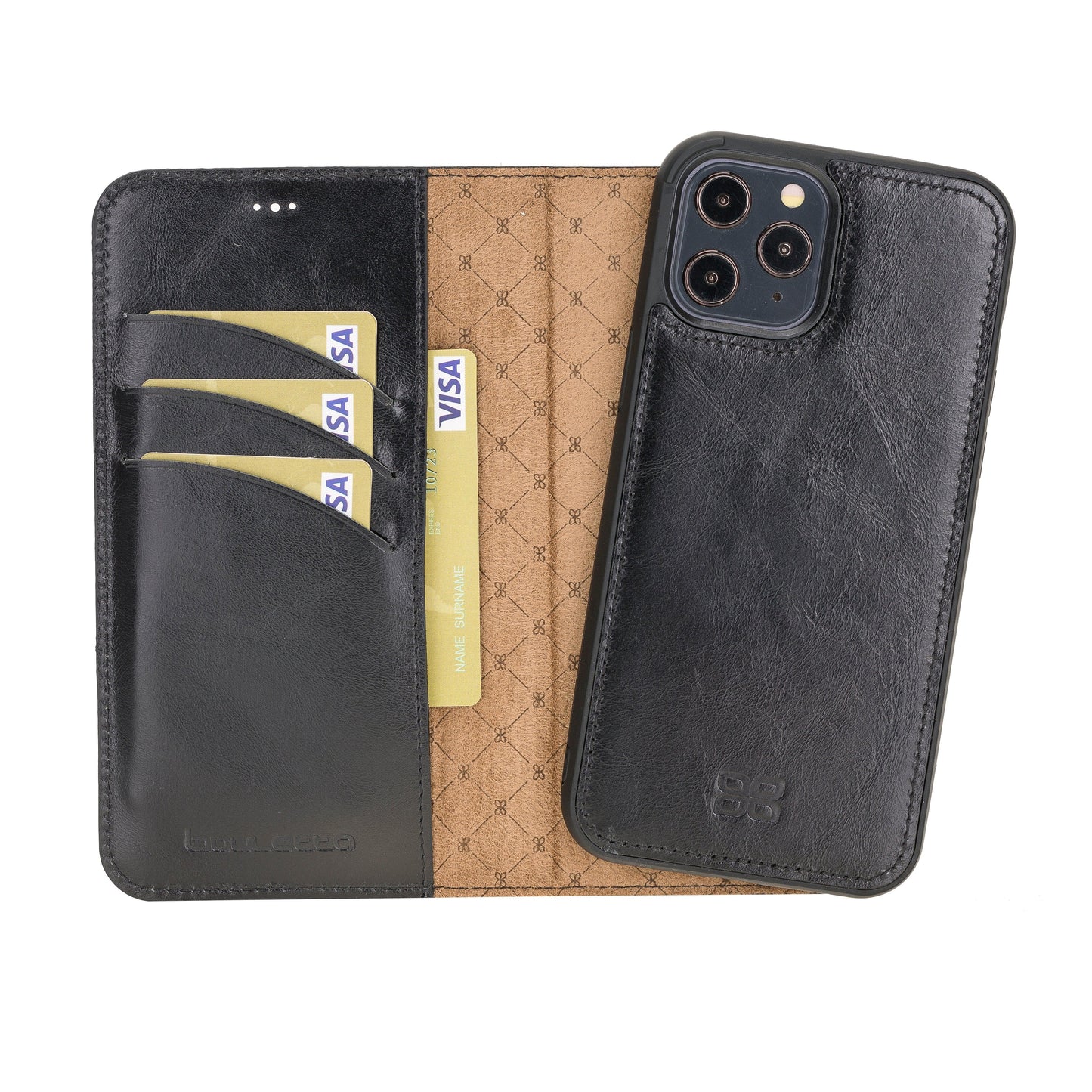 Apple iPhone 12 Series Detachable Leather Wallet Cases - MW-6